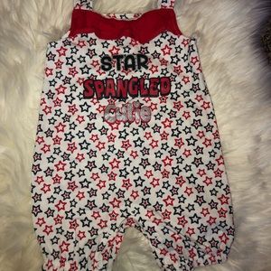 Baby girl pants one piece patriotic set